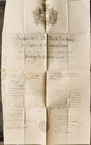Passaporto per Parigi e Londra periodo Vittorio Emanuele II di Savoia 1851 - Picture 1 of 2