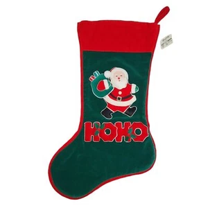 Neu mit Etikett Vintage Weihnachten Ecke Samt Santa HoHo Strumpf 3D Marshall Field's Neu aus altem Lagerbestand - Bild 1 von 6