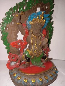 ECHTE chinesische gestempelte Peking Glasur Handarbeit Statue chinesischer Mahakala - Bild 1 von 11