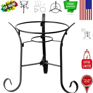 Stylish Black Metal Gazing Globe Pedestal Stand - Perfect for Any Garden - Picture 1 of 12