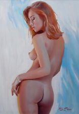 Oil Painting on Paper Original 30x42 cm./11.81x16.54 in. Nude Female Women