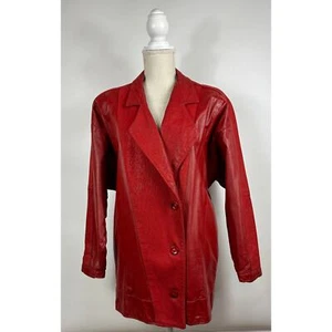 GIII Leather Designs Button Up Jacket Womens Red Size L - Picture 1 of 14