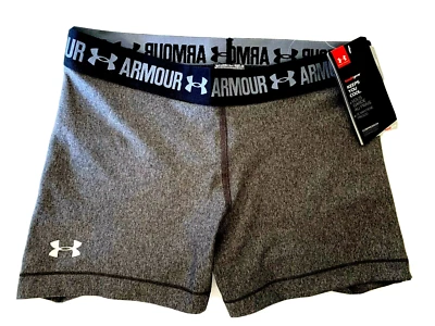 NEW! UNDER ARMOUR [S] Women's 3" Compression Yoga Shorts-Carbon Heather 1271777 - Image 1 of 2