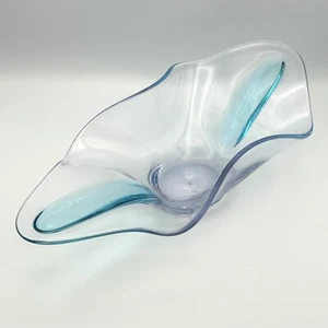 Art Glass Butterfly Bowl Possibly Murano Blue & Clear - Picture 1 of 12