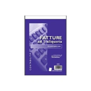 Fatture ad 1 aliquota 50fg x 2 - formato A5 - cm 21,5x15- duplice copia - Imagen 1 de 2