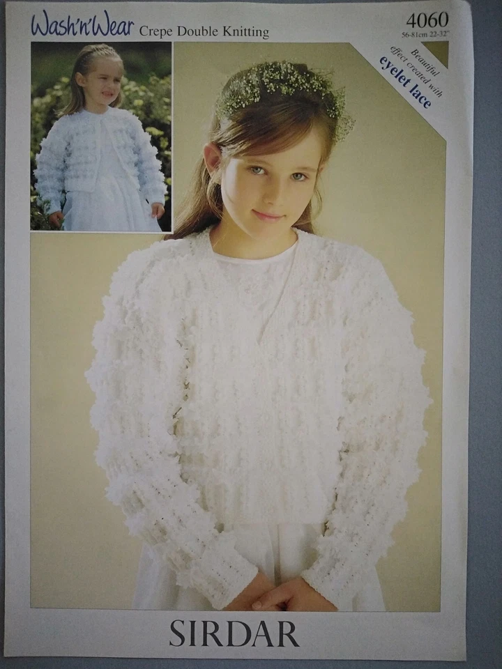 GIRLS CREPE DK CARDIGAN KNITTING PATTERN - Ages 1-12, 8ply - SIRDAR 4060  - Image 1 of 1