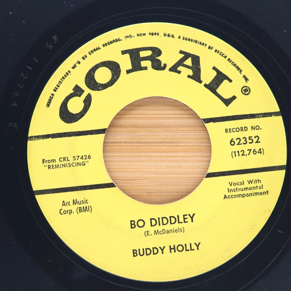BUDDY HOLLY - BO DIDDLEY / TRUE LOVE WAYS - ROCK ROCKABILLY 45 PROMO CORAL - Image 1 of 2
