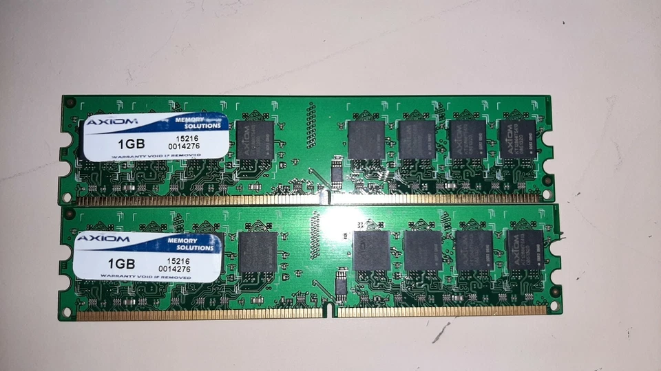 AXIOM 2GB SET 2 X 1GB PC2-5300 DDR2 240 Pin DIMM 15216 0014276 - Image 1 of 1