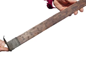 PRIMITIVE LOGGING RULER ANTIQUE LUMBERJACK GRADE YARDSTICK TOOL LUMBER - Picture 1 of 20