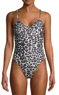 Traje de baño de una pieza Juicy Couture para mujer con cabeza de uñas talla M corte alto estampado animal Foto 1 de 4