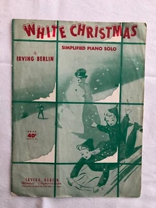 VTG 1942 White Christmas Simplified Piano Solo Sheet Music - Picture 1 of 3