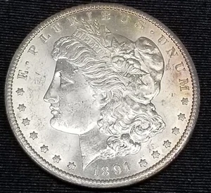 Dólar de plata Morgan 1891 S BU - Imagen 1 de 3