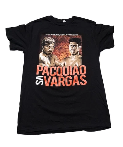2016 Pacquiao Vs Vargas Boxing T Shirt  Fight Mens Size Medium Black Filipino Cover