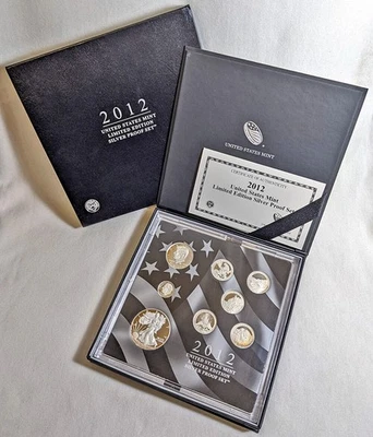 2012 U.S. Mint Limited Edition Silver Proof Set Box Slip Cover COA STOCK - Image 1 of 2
