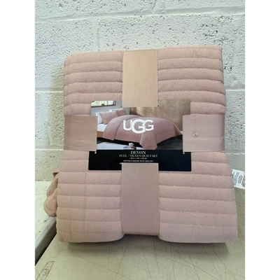 Juego de edredón UGG Devon 3 piezas 1 edredón y 2 fundas, completo/queen, acogedor reversible rosa LEER Foto 1 de 4