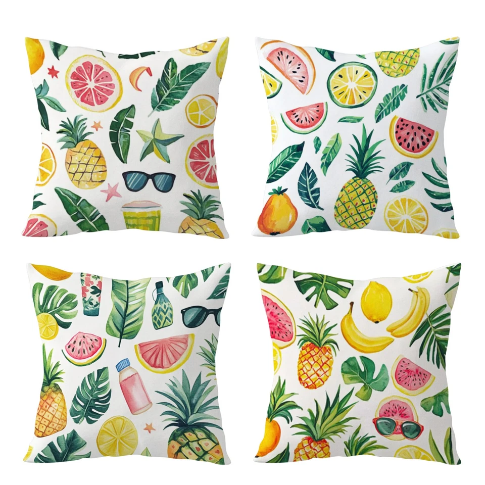 Funda de almohada tropical de verano dulce para sofá funda de almohada funda de cojín de 4 Foto 1 de 4