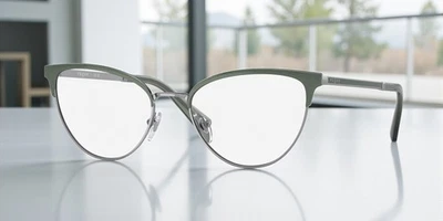 VOGUE VO4250 5178 Top Cepillado Verde Gunmetal Lente de Demostración 53 mm Anteojos para Mujer Foto 1 de 3