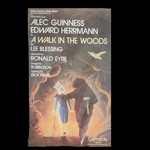 Alec Guinness, Edward Herrmann Comedy Theatre Window Card “A Walk in the Woods” - Picture 1 of 10
