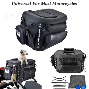 Seat Large Dog Cat Luggage Rack Carrier Case Travel Bag Motorcycle For Harley - Bild 1 von 16