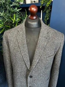 Farrell Dublin Tweed Fischgrät Sakko Blazer Grau Schwarz Herren XL Wollmischung - Bild 1 von 10