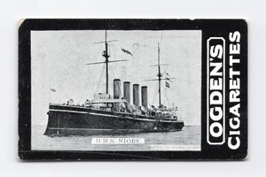 Tarjeta de colección de tabaco 1901 Ogdens General Interest serie A HMS Niobe #8 - Imagen 1 de 2