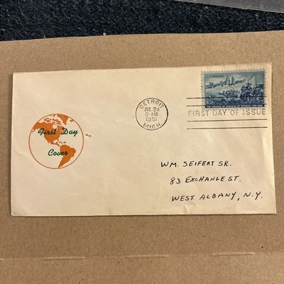 First Day Cover Scott's #1000 3¢ Landing of Cadillac Jul 1951 Detroit MI - Image 1 of 4