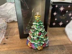 Christopher Radko 2001 Dated Christmas Tree Ornament with Box – Handblown Glass - Picture 1 of 8