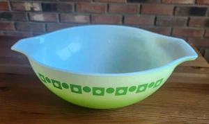 Vintage 1971 Pyrex Glass Promo Green Salad Dot Square 444 Cenicienta 4 cuartos de galón cuenco - Imagen 1 de 6