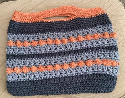 IPad Crochet Case 12 X 11 With Carry Handle Gray Orange Trim - Image 1 of 3