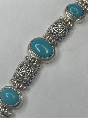 Solid Sterling Southwestern Toggle Bracelet 31g QVC 7-8” - Image 1 of 4