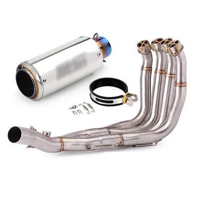 Para Yamaha YZF R6 2006-2018 Sistema Completo Puntas de Escape Negro/Plateado Cabezal Tubo EE. UU. Foto 1 de 4