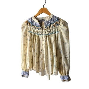 Free People Fließendes Bauern Top Bluse Boho Hippie Festival leicht Gr. XS - Bild 1 von 5