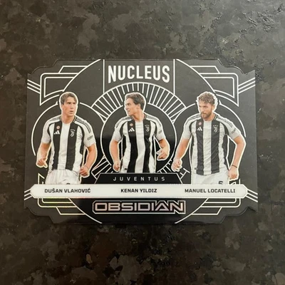 2024-25 Panini Obsidian Nucleus Vlahovic Kenan Yildiz Locatelli /120 Juventus - Image 1 of 2
