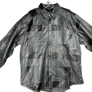 Vintage Sanzzini Leder Patchwork Jacke Gr. 54 Hip Hop Streetwear 90er 2000er Y2K - Bild 1 von 16