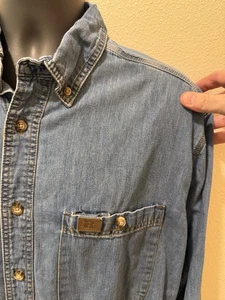 Wrangler Riggs XL Workwear Denim Button-Up Hemd - 100% Baumwolle - Bild 1 von 6