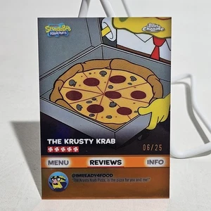 2025 Topps Chrome Spongebob Orange Ref /25 Kelp Reviews #BB-4 Krusty Krab Pizza - Bild 1 von 6