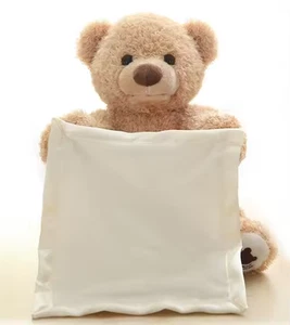 Peek-A-Boo Teddybär Plüsch, animiertes Stofftier für Babys NEU (12 Zoll) - Bild 1 von 8