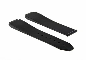 25MM RUBBER WATCH STRAP BAND FOR HUBLOT H BIG BANG DEPLOYMENT CLASP WATCH  BLACK - Picture 1 of 5