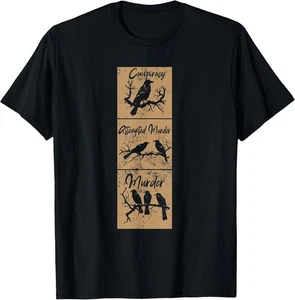 ¡NUEVO! Camiseta Funny Attented Murder Crow / HECHA EN EE. UU. - Imagen 1 de 3