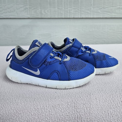Nike Flex Contact 3 Hook & Loop Sneaker TG 11.5C Blu Traspirante AR4152 400