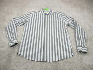 SuitSupply Hemd Herren 41 42 16 16,5 schmal weiß grau gestreift Baumwolle Leinen Knopfleiste - Bild 1 von 11