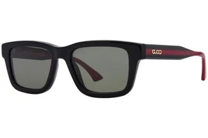Gucci GG1869S 001 Sunglasses Men's Black/Green/Grey Square Shape 53mm - Picture 1 of 5