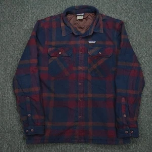 Patagonia Jacke Herren groß blau rot kariert Fjord Flanell isoliert Taschen - Bild 1 von 9