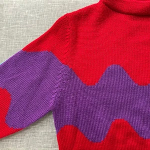 Vintage 80er 90er OBERMEYER Damen L Pullover Ski Snowboard Charlie Brown Ripple - Bild 1 von 12