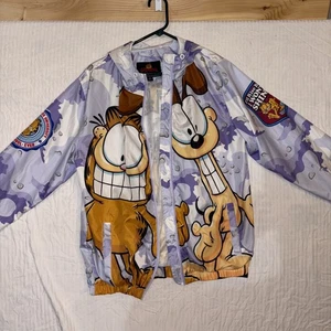Nickelodeon Garfield & Odie Camo Windbreaker Jacket Members Only Size Medium - Picture 1 of 13