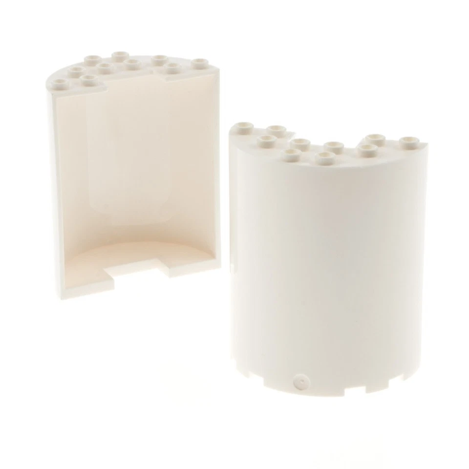 2x Lego Cylinder Half 3x6x6 White with 1x2 Cutout Half Round 6382974 87926 - Image 1 of 1