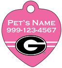 Étiquette d'identification rose Georgia Bulldogs pour animaux de compagnie personnalisée pour votre animal de compagnie