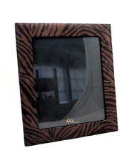 Frame 8x10" Leather Shagreen Embossed Tiger Stripe GiGi New York Brown