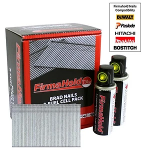 Firmahold 16G Straight Stainless Steel Brads 2000 Nails + 2 x Gas | Fit Paslode - Picture 1 of 8