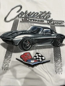 Corvette Stingray White Graphic Tee Size L - Picture 1 of 4